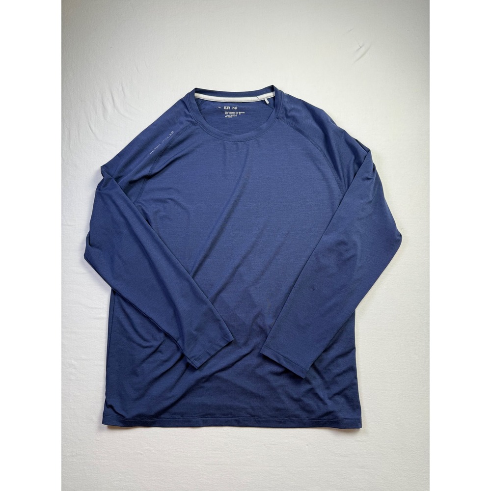 Peter Millar Mens Blue Long Sleeve Performance T-Shirt UPF 50 Size M-2641